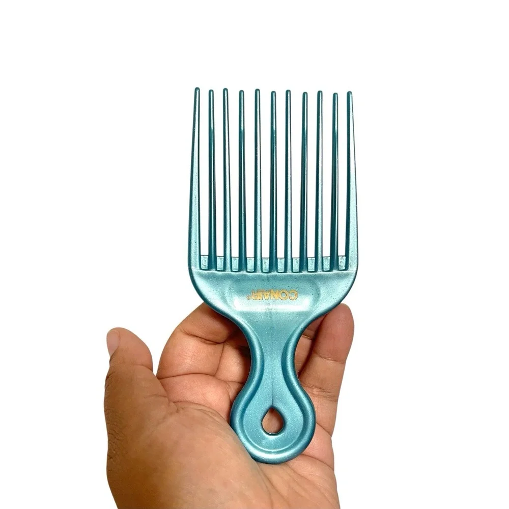 Vintage Conair Lift & Define Metallic Teal Blue Hair Pick 5